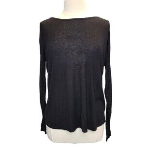 H&M Basic Black High Low Long Sleeve Comfortable Loose Tunic Shirt XS
